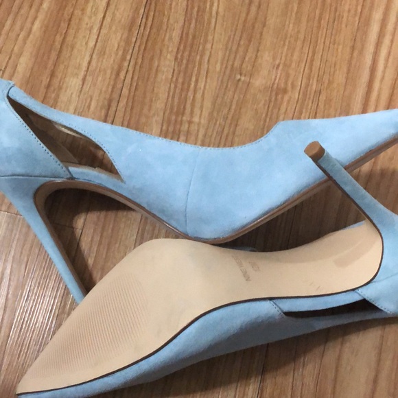 Nine West light blue suede‎ look cutout Favon pump heels size 12 brand new - Picture 3 of 14